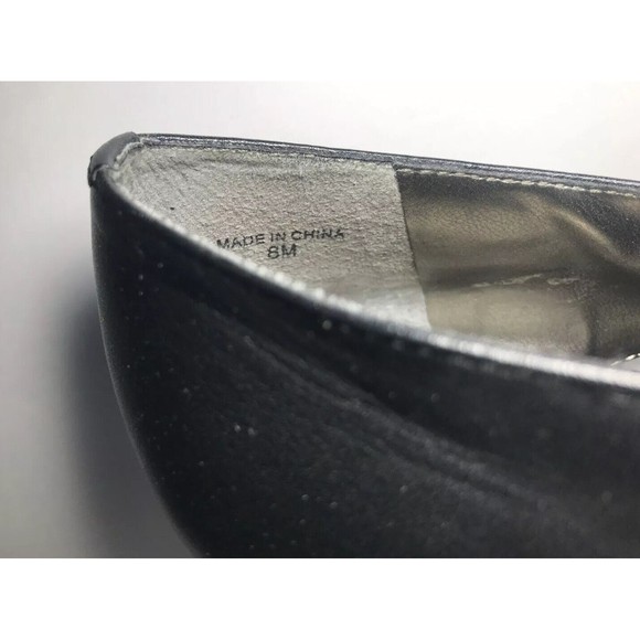 Ann Taylor LOFT Womens Peep Toe Pumps High Heels Black US 8 3" Heel - Picture 7 of 9